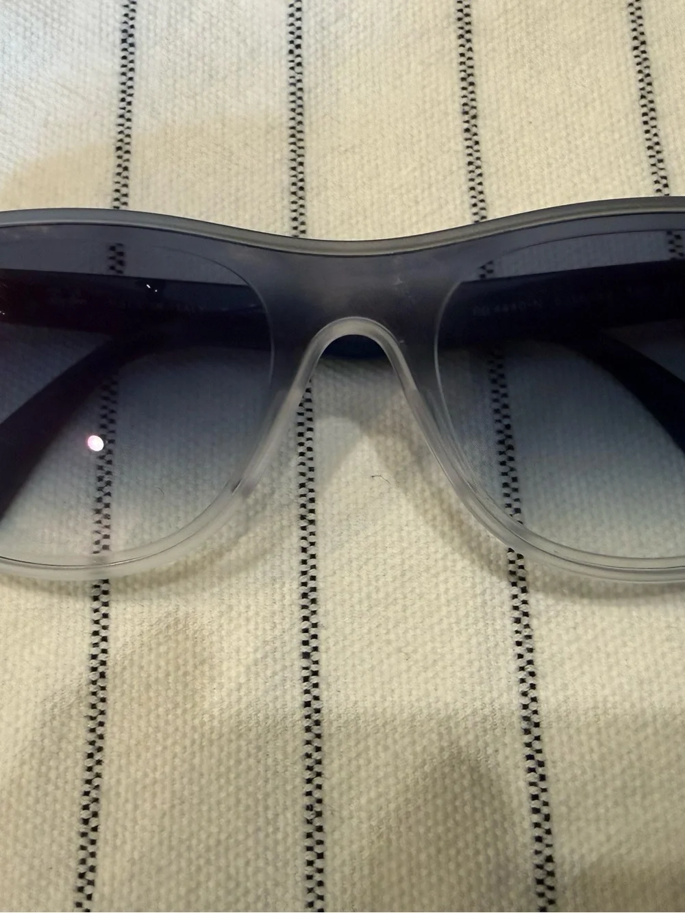 Ray-Ban Transparent Frame Sunglasses with blue Gradient Lenses